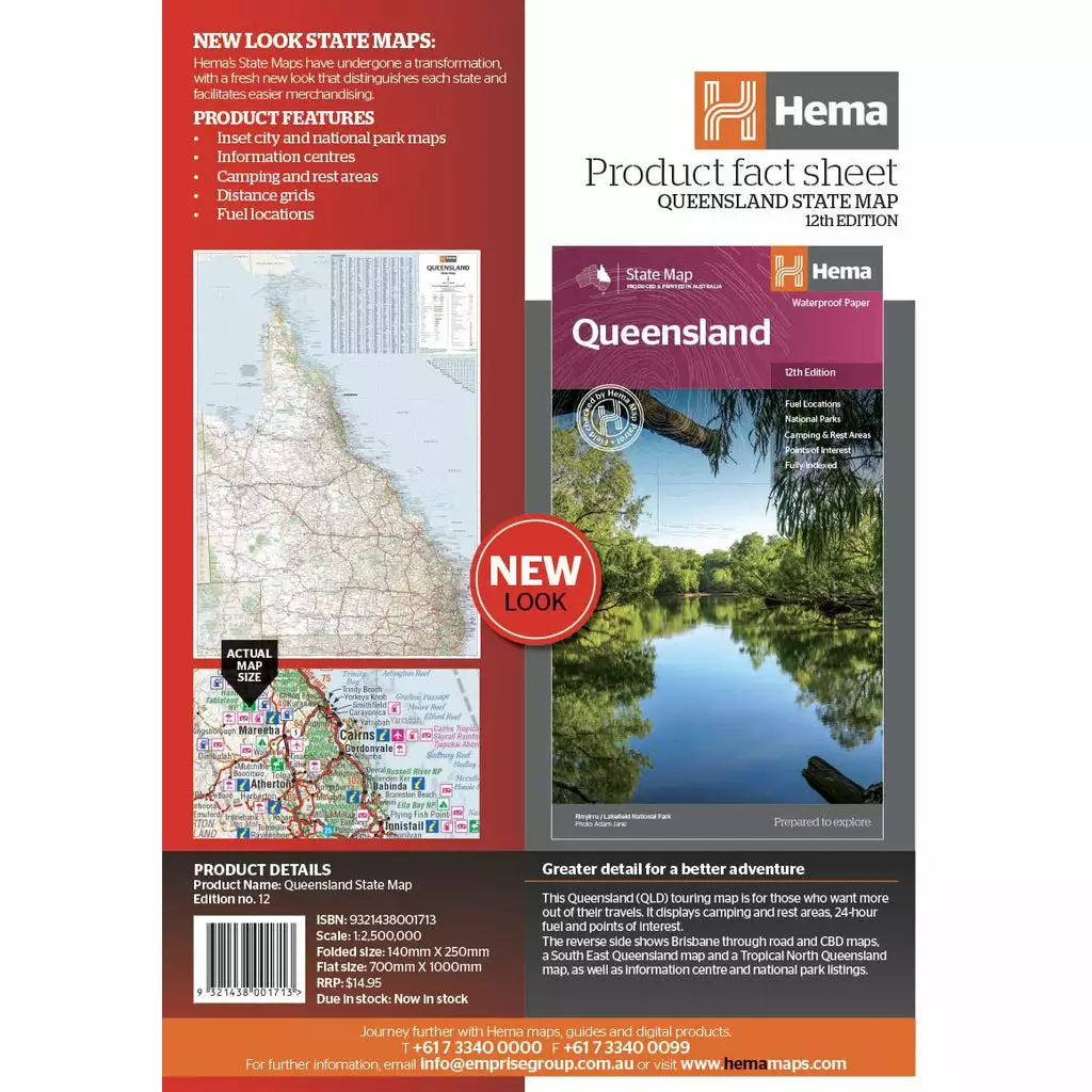 Hema Queensland Australia Waterproof State Map 12th Edition - Image 7