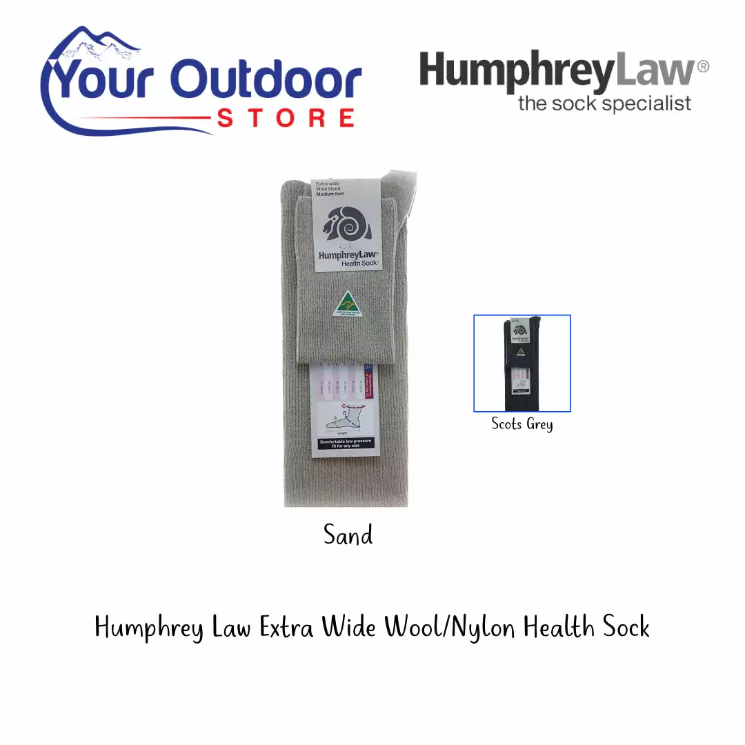 HumphreyLaw Extra Wide Wool / Nylon Health Sock - Image 3