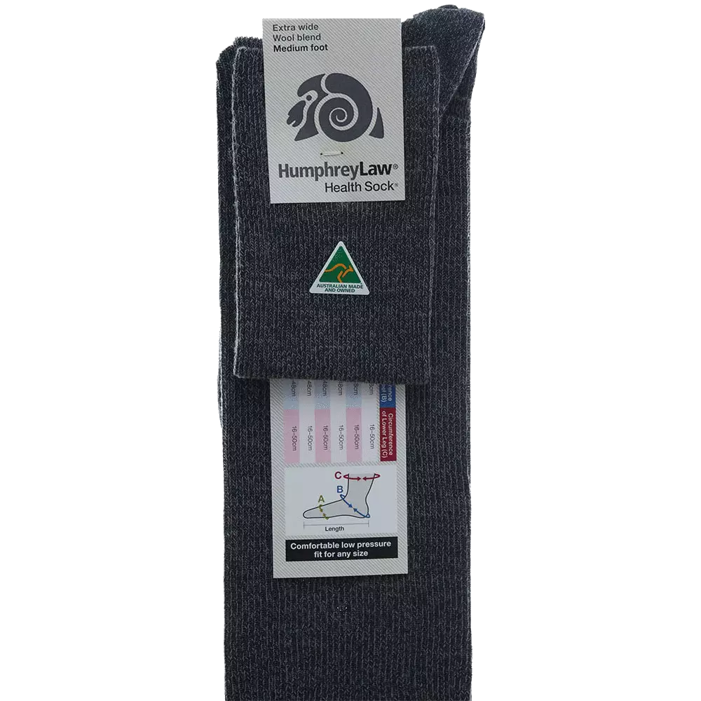 HumphreyLaw Extra Wide Wool / Nylon Health Sock - Image 2