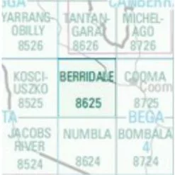 Australian Bush And Country Maps Berridale (NSW) 8625 Topographic Map 1 100,000 Scale