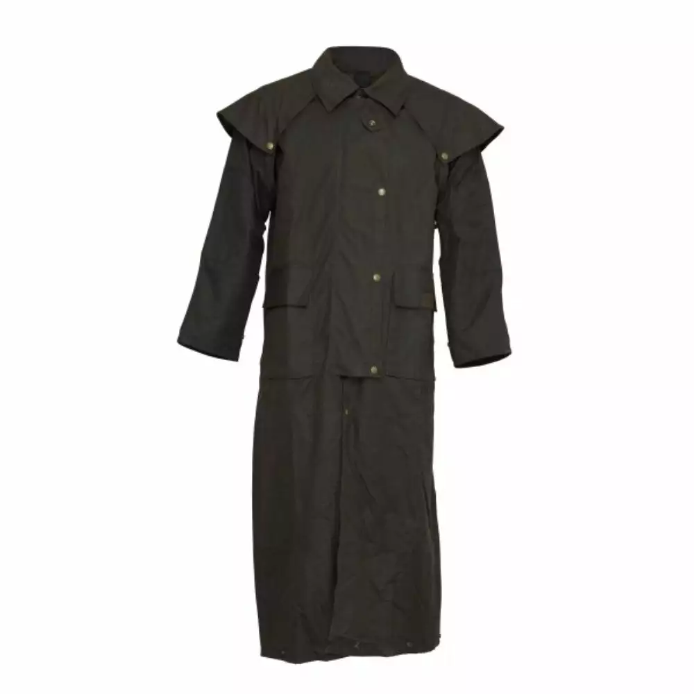 Burke And Wills Balranald Full Length Oilskin Coat - Image 2