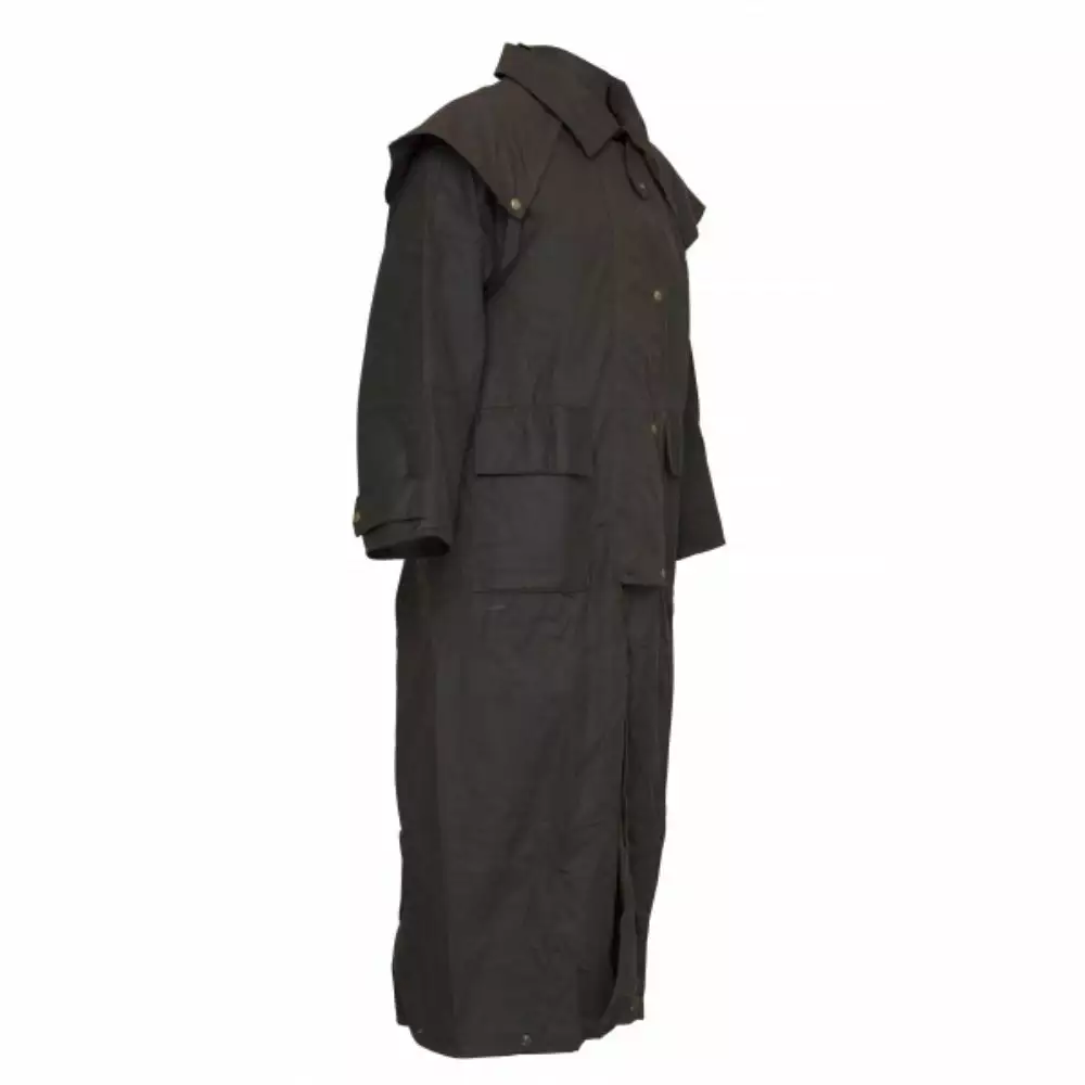 Burke And Wills Balranald Full Length Oilskin Coat - Image 3