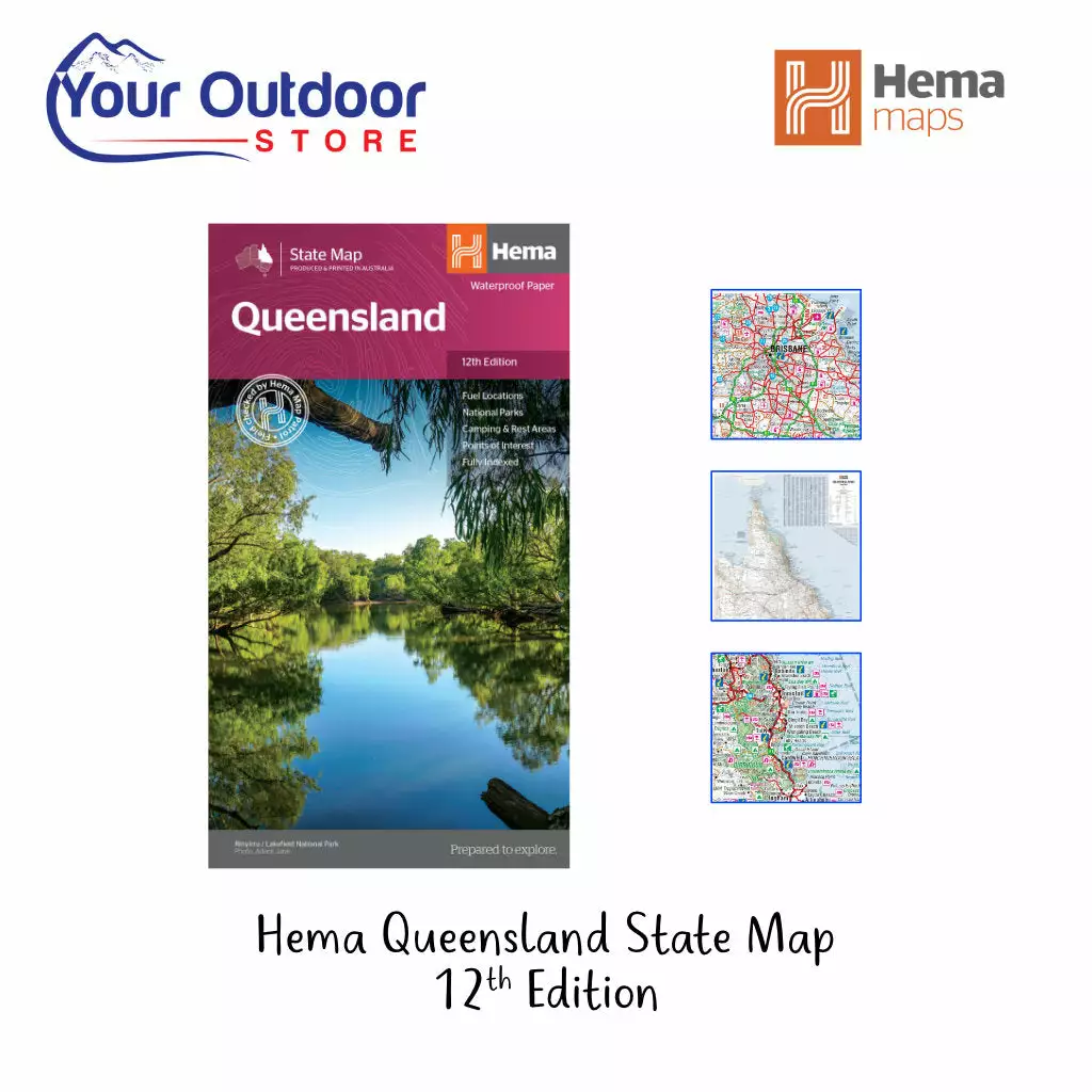 Hema Queensland Australia Waterproof State Map 12th Edition