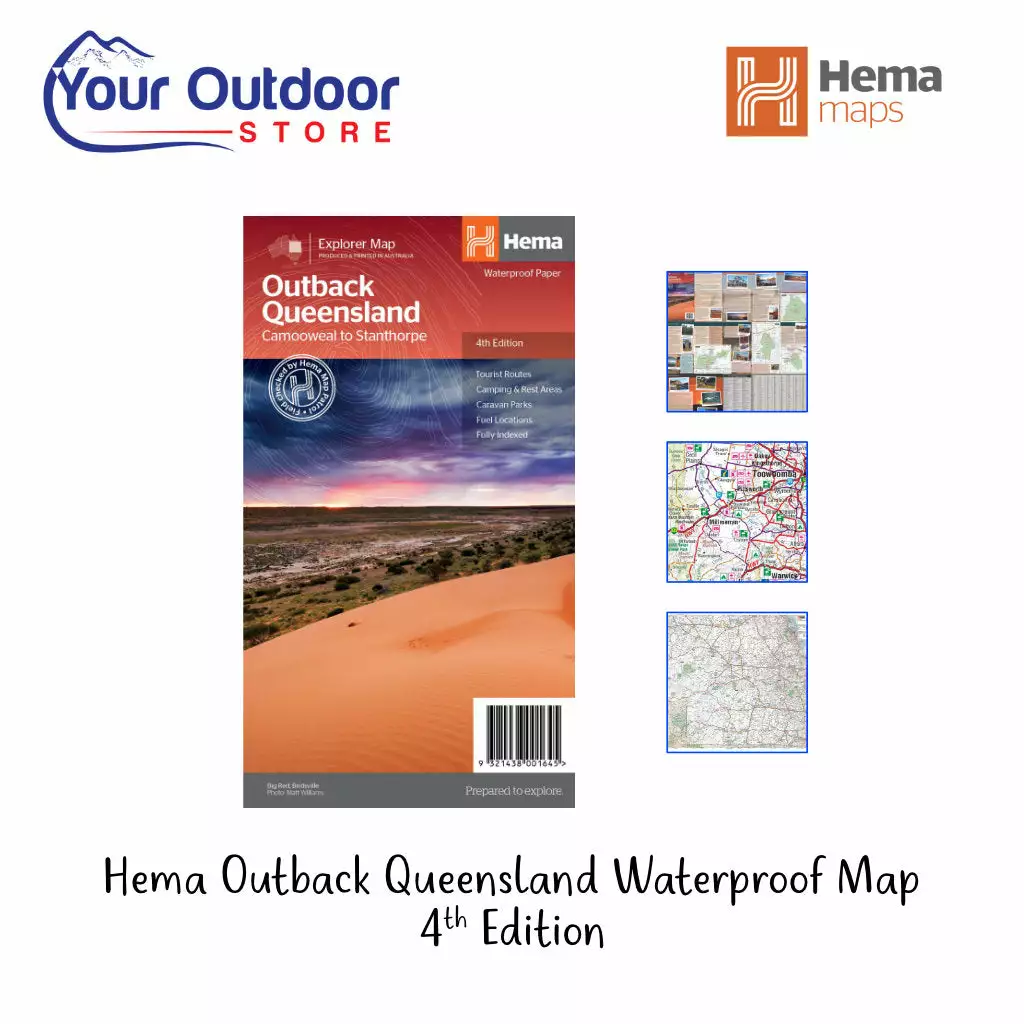 Hema Outback Queensland Waterproof Map 4th Edition