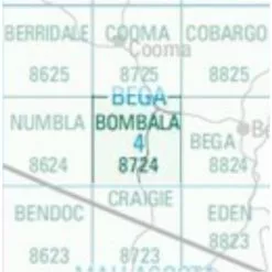Australian Bush And Country Maps Bombala (NSW) 8724 Topographic Map 1 100,000 Scale