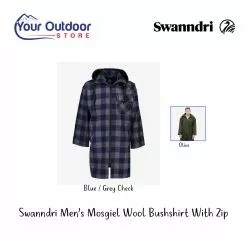 Swanndri Mens Mosgiel Zip Front Long Sleeve Bush Shirt